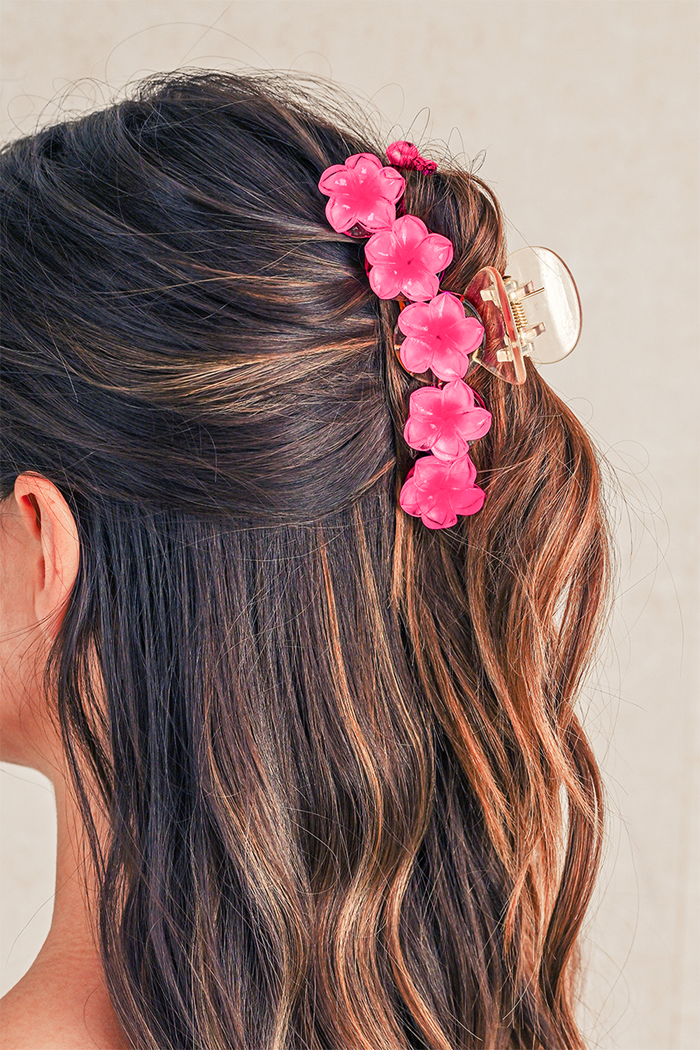 Shewin Wholesale Custom Logo Rose Red Flower HAIR Claw Clip