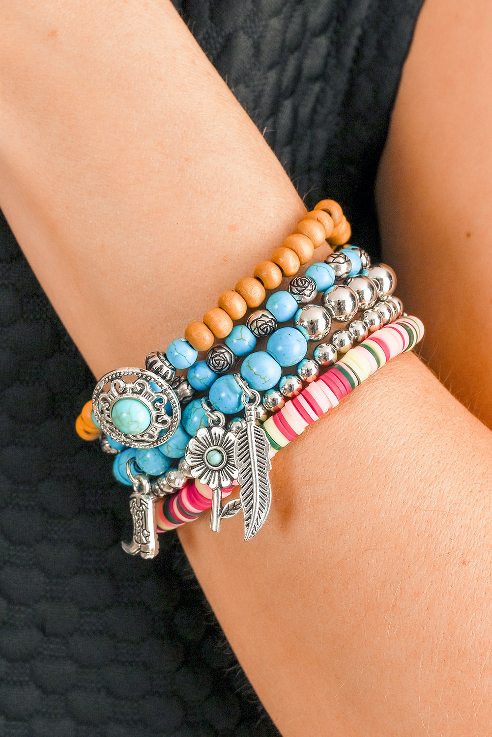 Turquoise Western Beaded Bracelet Set
