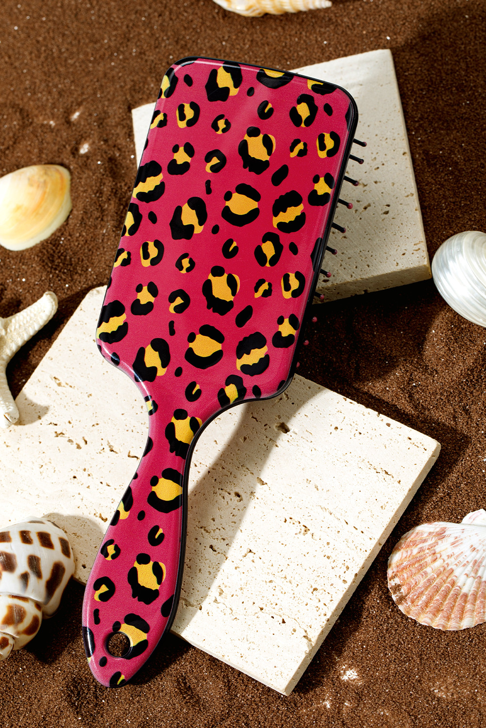 Strawberry Pink Leopard Print Comb