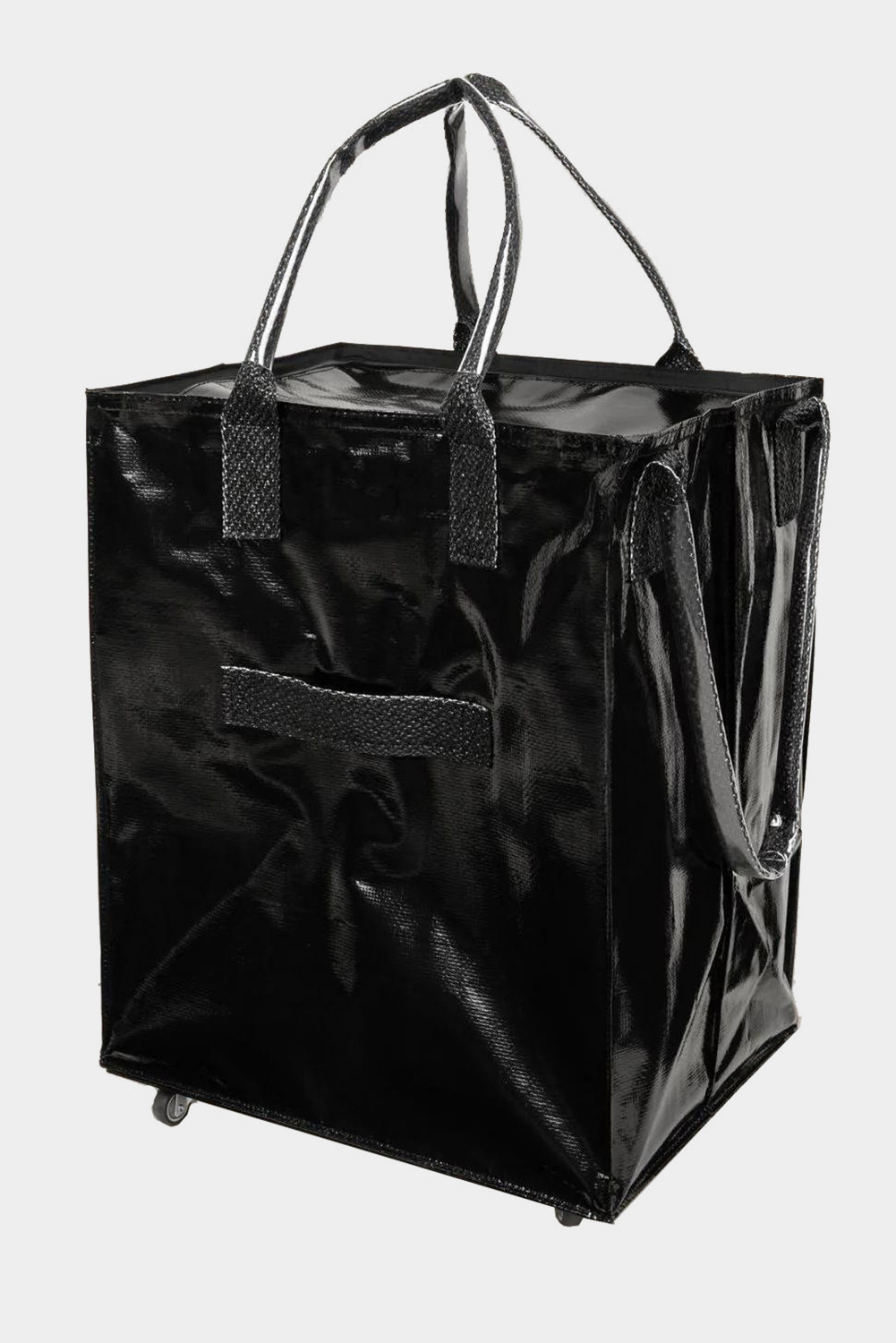 Black Foldable Rolling Large Shopping Tote Bag