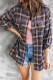 Blue and Brown Plaid Shirt Collared Button Up Shirt