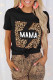 Black Mama Shirt Lightning Cheetah Print Graphic Tee