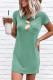 Green Casual Short T Shirt Dress for Women