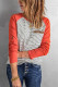 Camisa de ratlles taronja cremada Camisa de jersei de màniga llarga