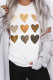 Samarreta gràfica de cor d'amor amb pintura a l'oli de coll rodó blanc