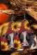 Red Cow Sunflower Drop Earrings