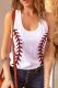 Camiseta de tirants blanca casual amb estampat de beisbol per a dona