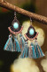 Sky Blue Bohemian Beaded Gem Stone Tasseled Earrings