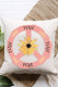Beige Casual Peace Love Logo Graphic Pillow Case