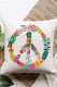 Beige Peace Logo Floral Print Colorblock Graphic Pillow Case