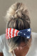Dark Blue & American Flag Twist Knot Wide Hairband