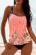 Pink Casual Floral Graphic Racerback Tankini Swimsuit