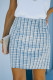 Minifalda casual de cintura alta a quadres de tweed blau clar
