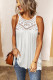 White Casual Crochet Lace Tank Top