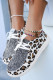 Leopard Western Patchwork Lace-up Slip-on Sneaker