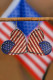 Stripe Casual American Flag Print Heart Drop Earring