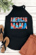 Black Casual American Mama Tie Dye Print Graphic Tank Top