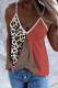Multicolor Leopard Colorblock Casual Camisole Top