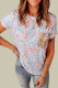 Cheetah Print Casual Sequin Pocket T-shirt