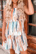 Boho Multicolor Print Lace Up Spaghetti Strap Summer Dress