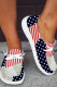 Light Blue American Flag Casual Patchwork Sneaker