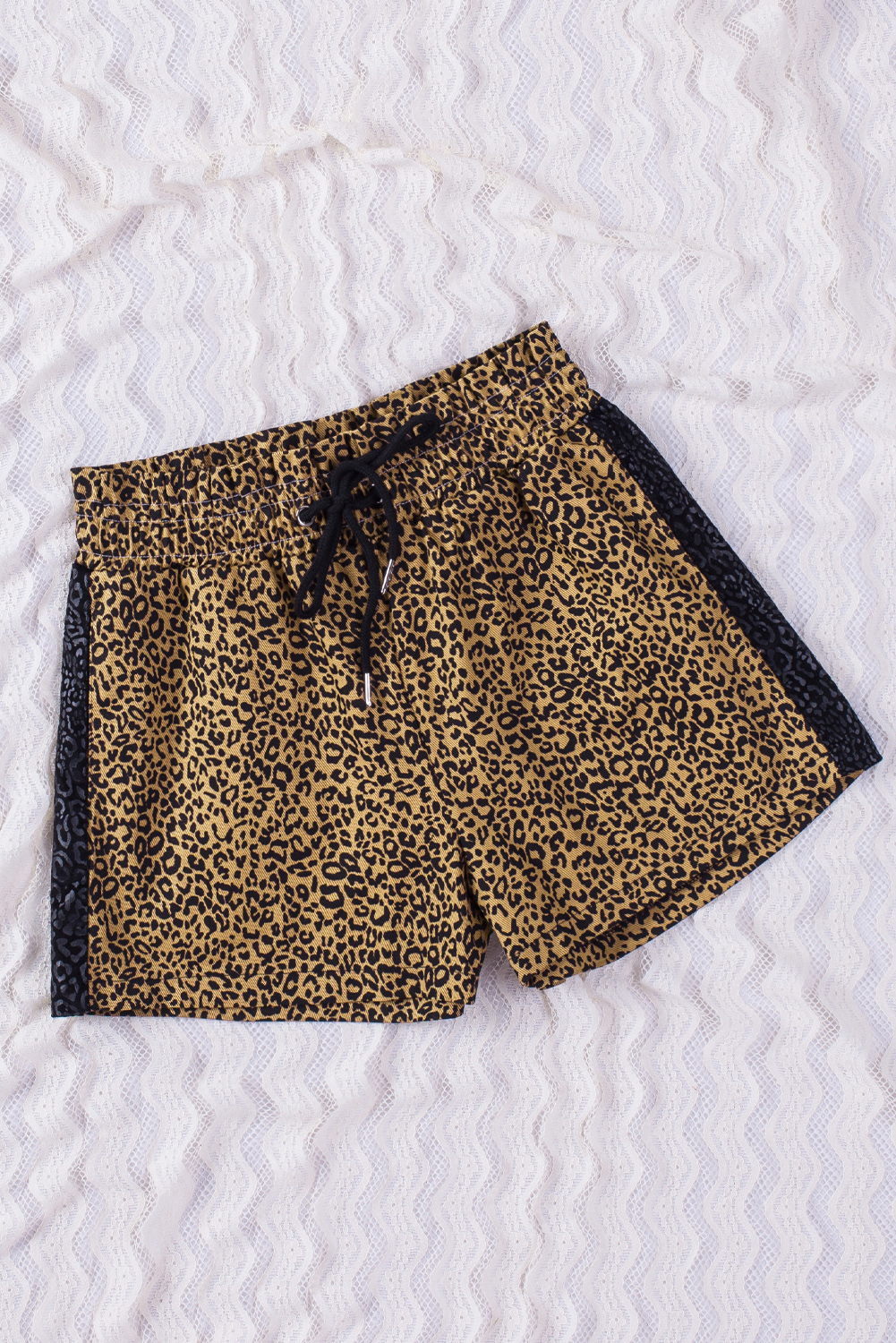 Leopard Print High Waisted Drawstring Paperbag Shorts Shewin Wholesale