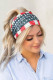 Light Blue American Flag Print Casual Wide Headband