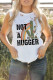 Not A Hugger Cactus Print Western Ripped White Graphic Tank Top