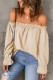 Apricot Frilled Off The Shoulder Casual Loose Blouse for Women
