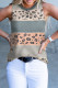 Leopard Color Block Casual Knit Tank Top for Women