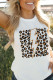 Leopard Lightning Print Casual White Graphic Tank Top