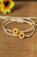 White Alloy Western Sunflower Hand Braided Bracelet