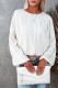 White Billowy Ruched Casual Bishop Sleeve Blouse