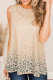 Apricot Gradient Leopard Print Casual Loose Tank Top for Women