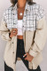 Jaqueta casual de pana per a dona a quadres de color beix