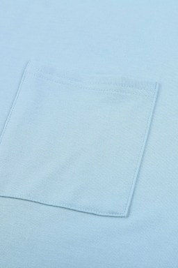 Chest Pocket Cap Sleeve Casual T Shirt for Women