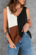 Black Casual Color Block Knitted Tank Top