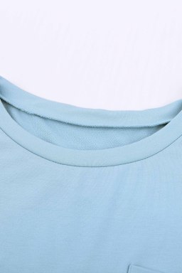Chest Pocket Cap Sleeve Casual T Shirt for Women