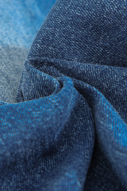 Dark Blue Wash Ripped Mid Rise Flare Jeans