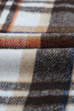 Button Front Casual Plaid Shirt Jacket with Pocket