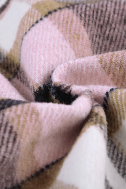 Button Front Casual Plaid Shirt Jacket with Pocket