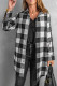 Jaqueta de camisa llarga a quadres amb coll negre i gris per a dona