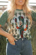 Samarreta de coll rodó occidental amb estampat floral de cactus per a dona