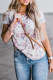 Samarreta casual d'albercoc per a dona amb estampat floral