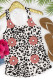 White Casual Leopard Floral Print Racerback Graphic Tank Top