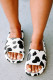 Western Cow Print Color Block Slides Shoe for Women