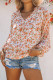 Blusa casual de màniga llarga amb coll en V estampat floral taronja