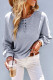 Grey Solid Color Casual V Neck Sweatshirt For Women