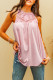 Pink Casual Crochet Lace Tank Top