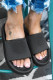 Black Casual Cozy Non-slip Thick Soled Slides Shoe